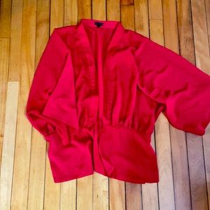 Pretty red kimono sleeve cardigan